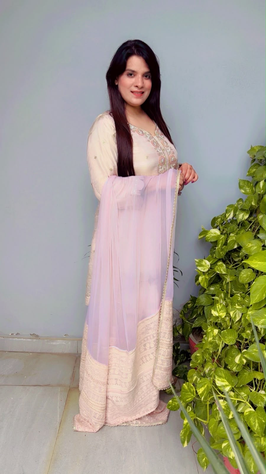 Pink Festive Wear Salwar Suit Set With Dupatta