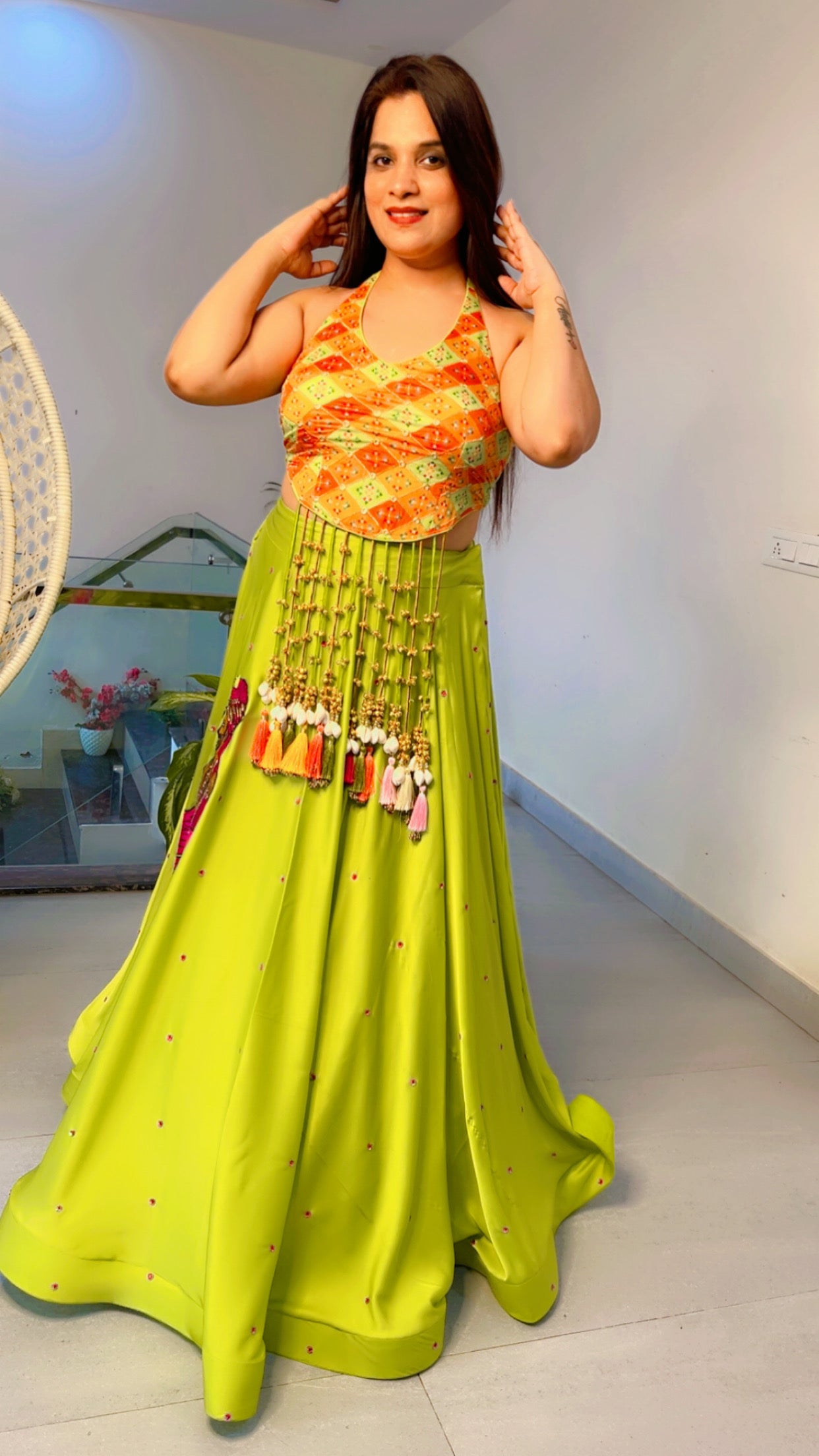 Parrot green Embroidered Lehenga for Weddings (LC001)