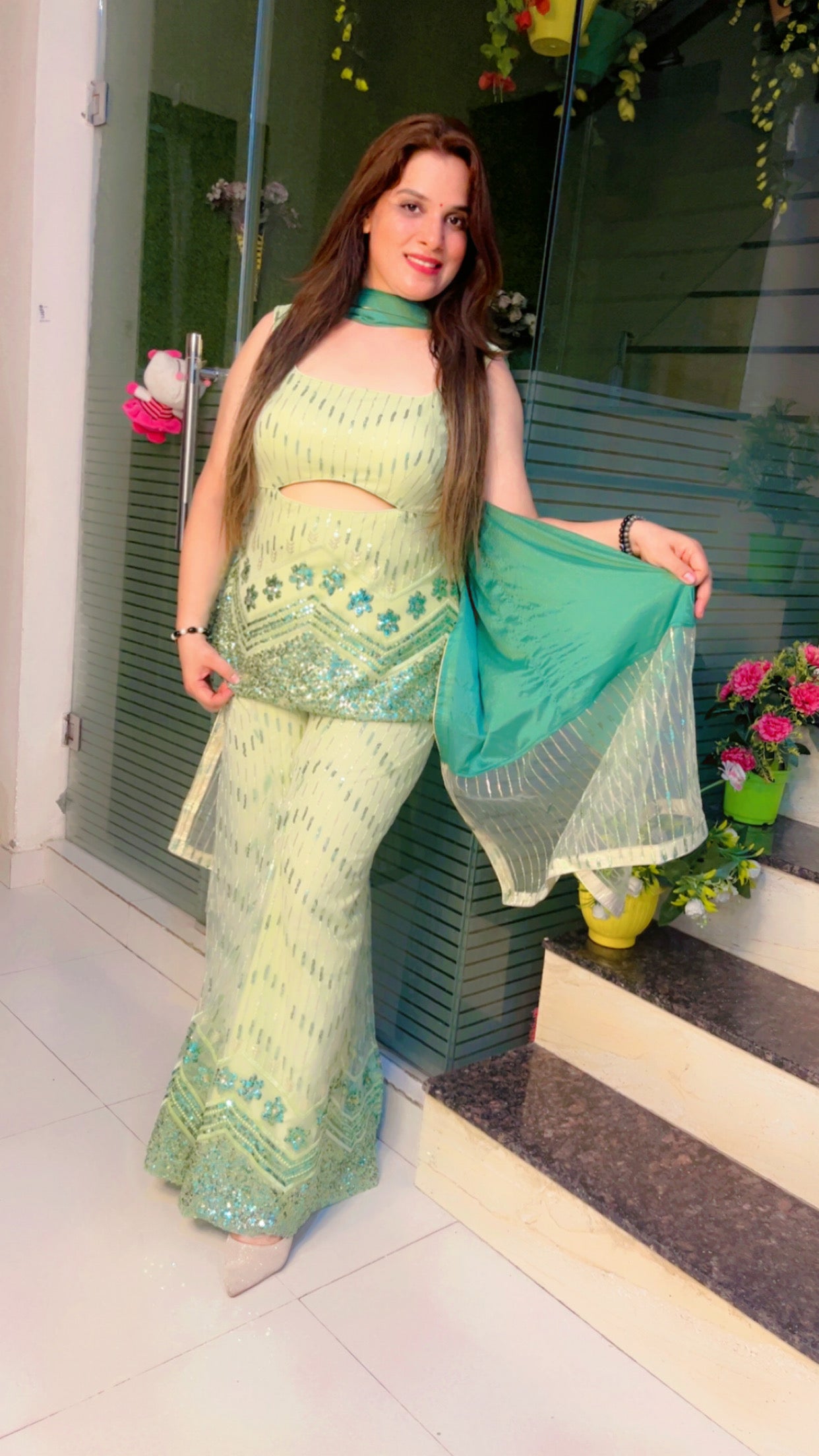 Designer Sequence Fabric Suit