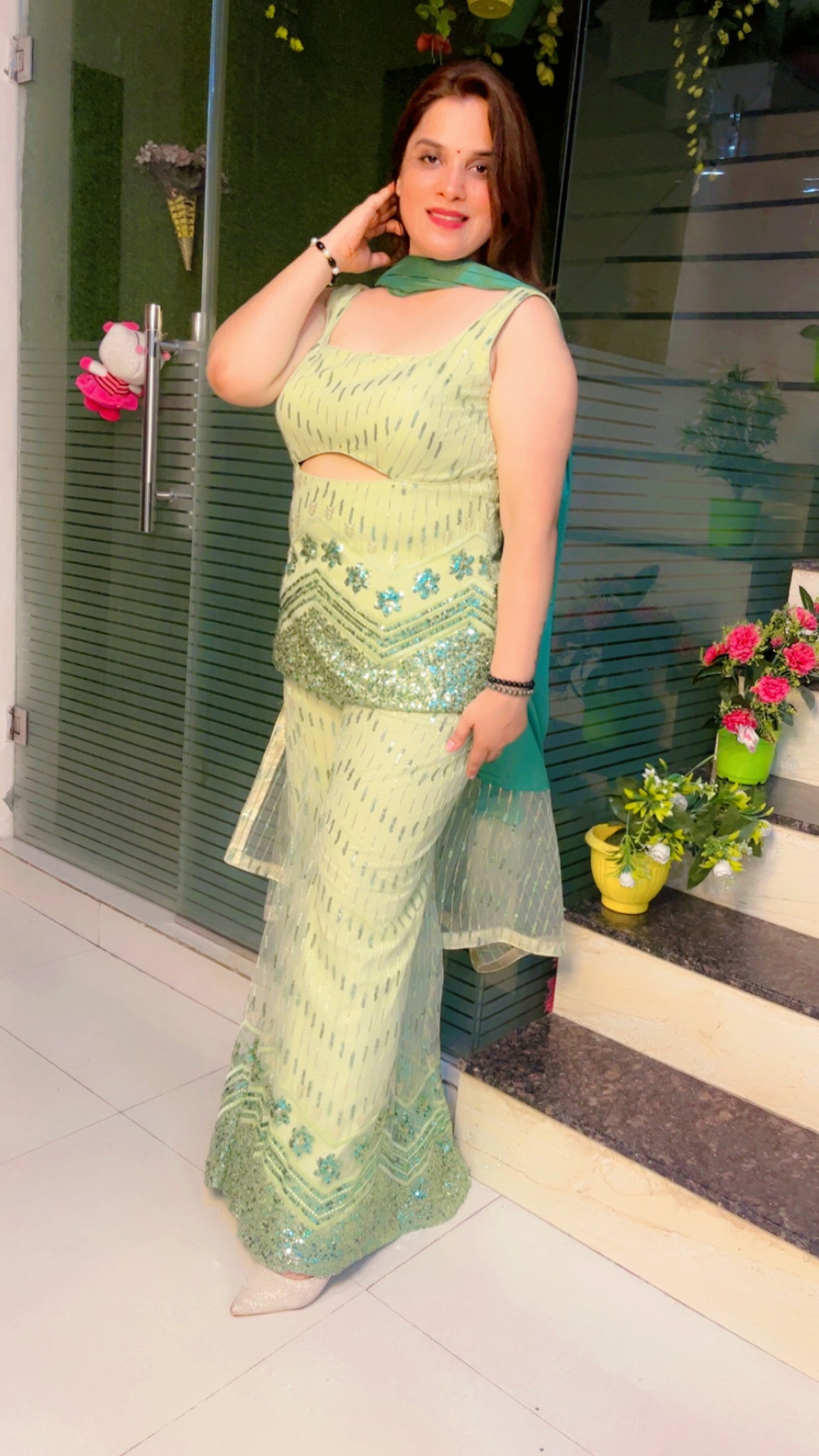 Designer Sequence Fabric Suit