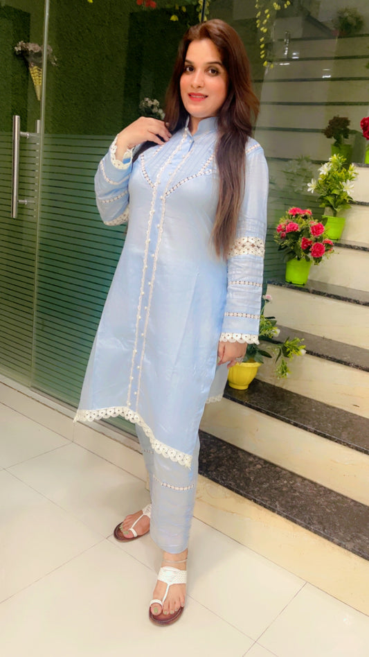 Light Blue Designer Kurti Set (KS015)