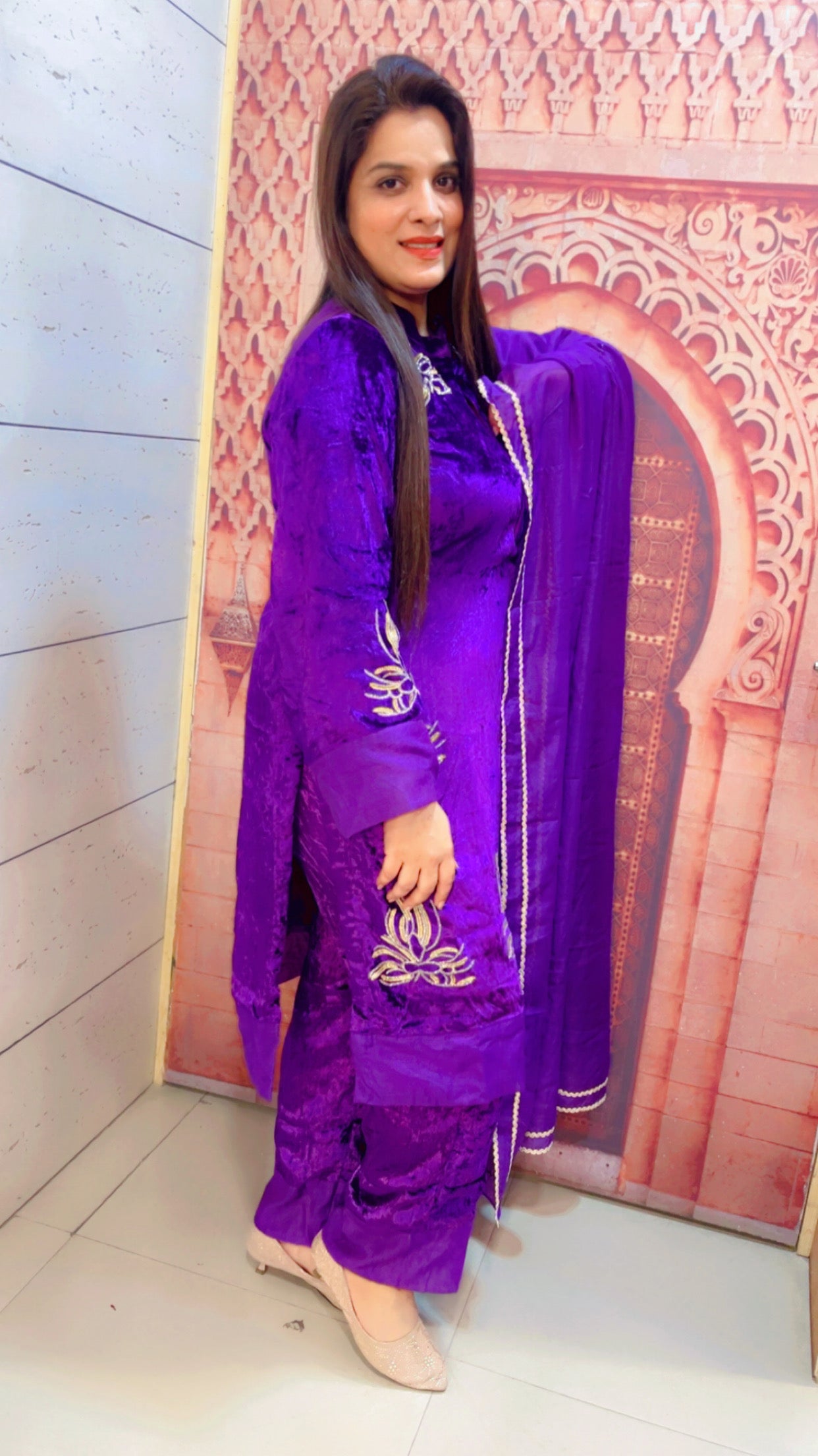 Velvet Suit with Kota Dupatta