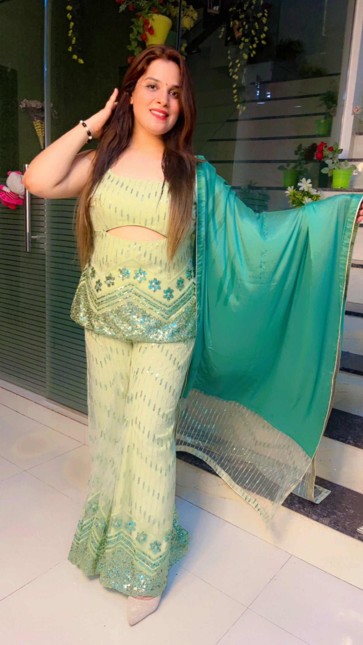 Designer Sequence Fabric Suit