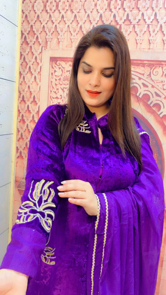 Velvet Suit with Kota Dupatta