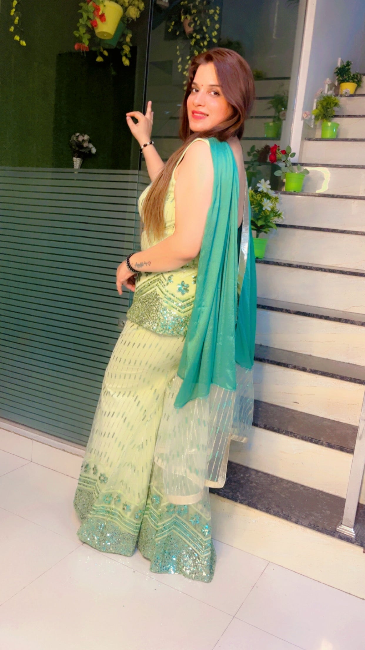 Designer Sequence Fabric Suit