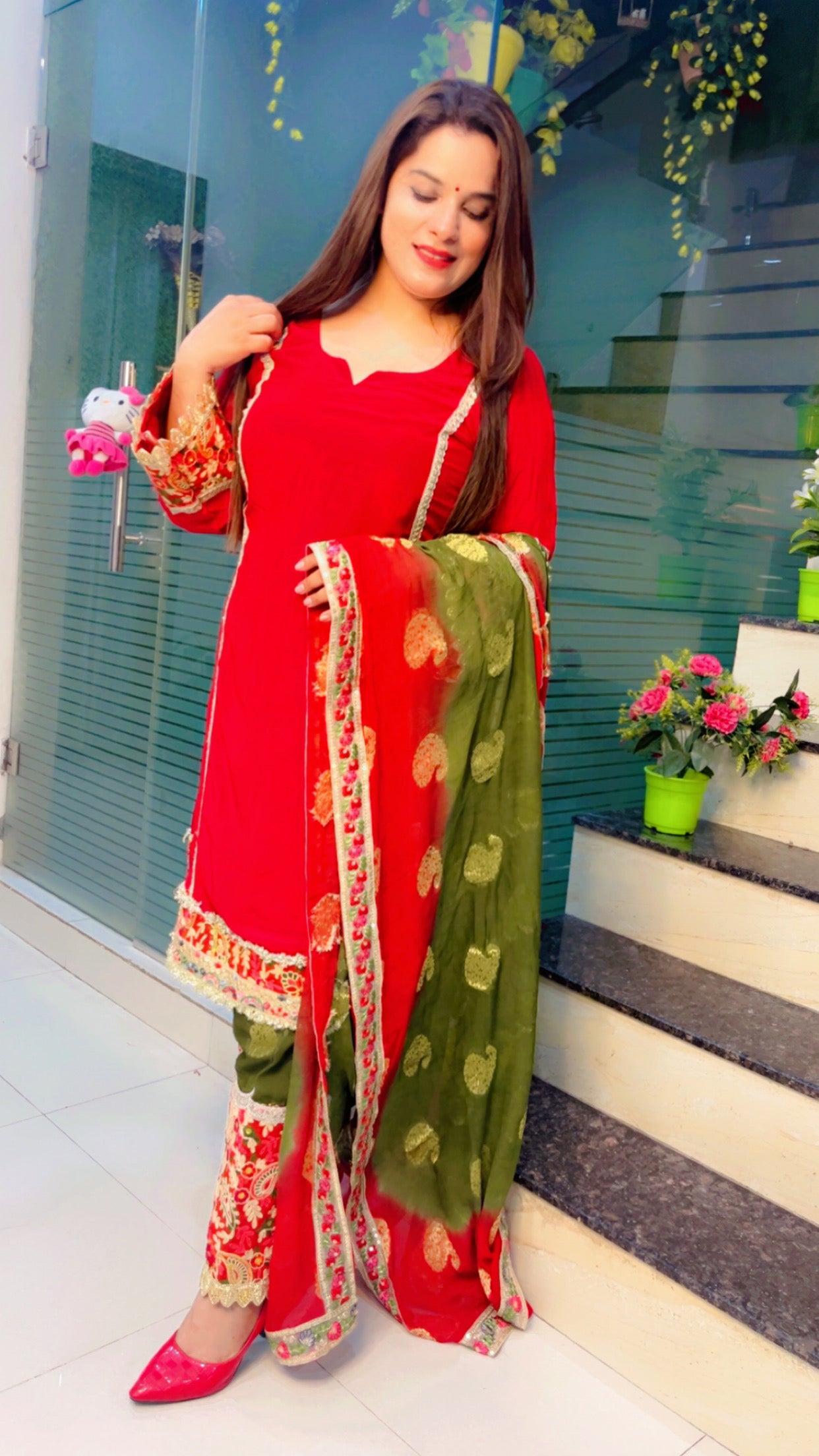 Red Designer Suit Salwar (SS009)