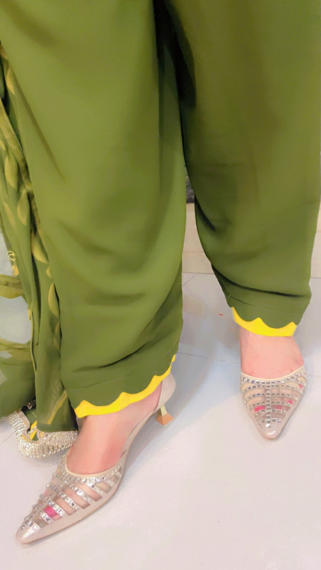 Green Embroidered Cut Work Salwar Suit for Festive Season