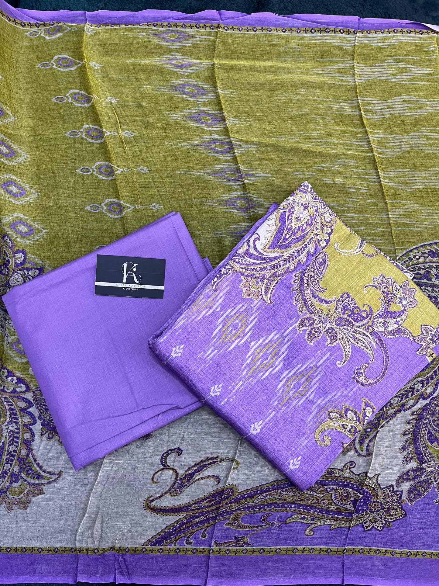 Purple Cotton Unstitched Suit Material with Dupatta (US014)