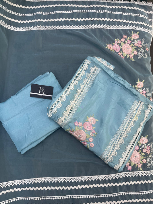 Sky Blue Unstitched Suit Material (US024)