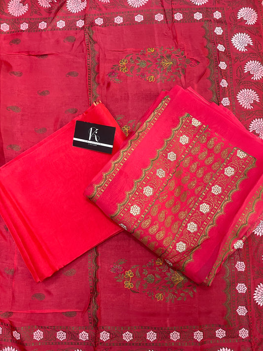 Dark Pink Unstitched Suit Material (US026)