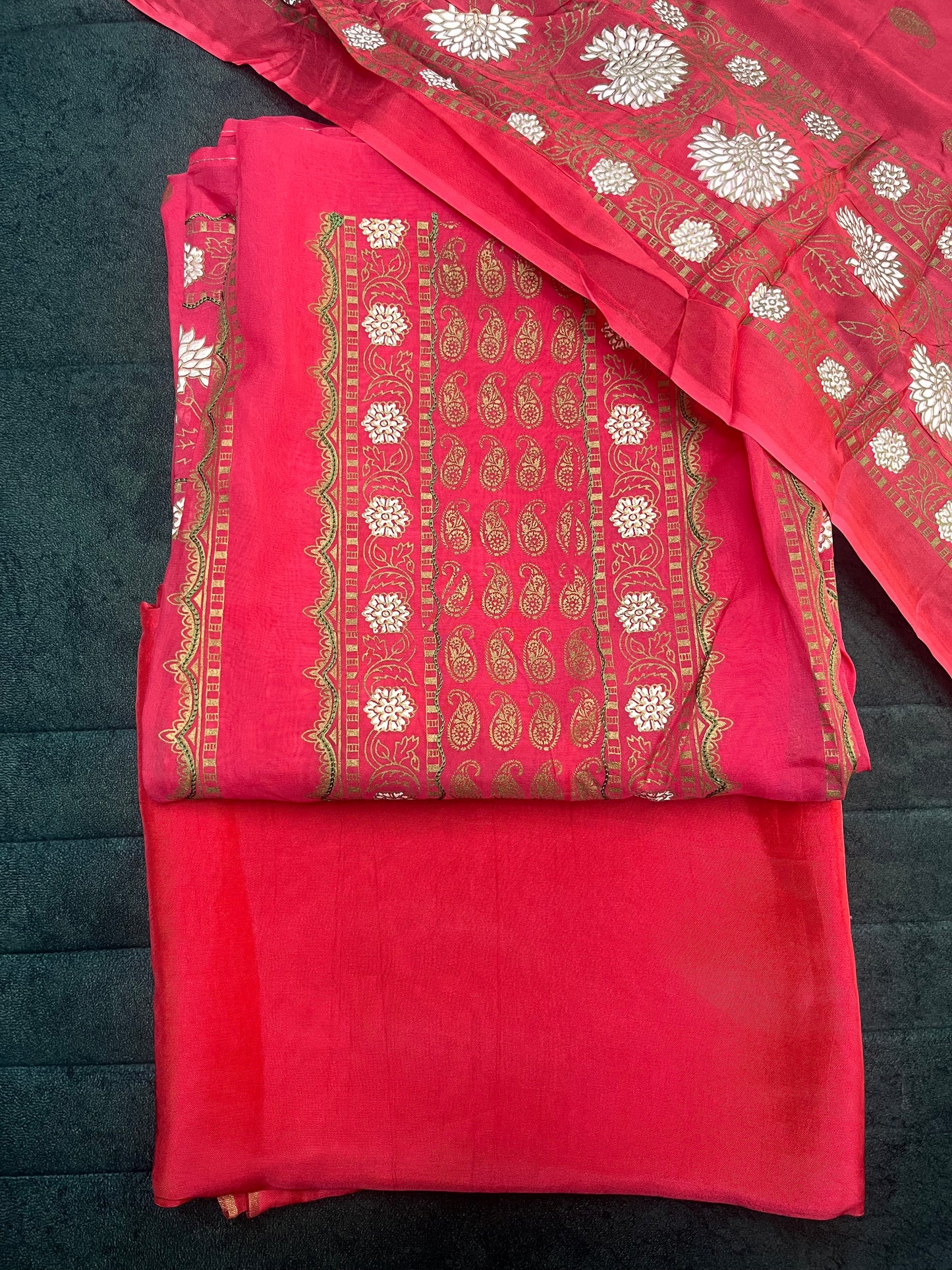 Dark Pink Unstitched Suit Material (US026)