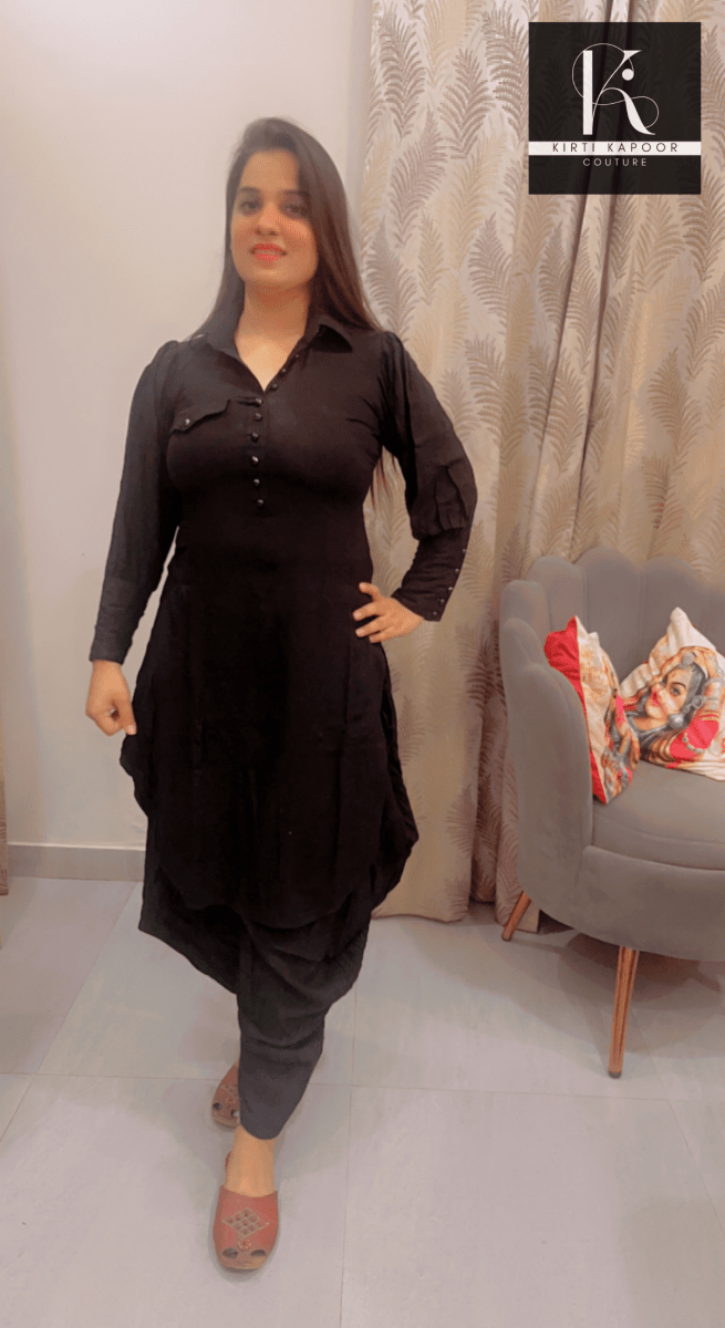 Afghani Style Suit With Dhoti Salwar - Kirti Kapoor Couture