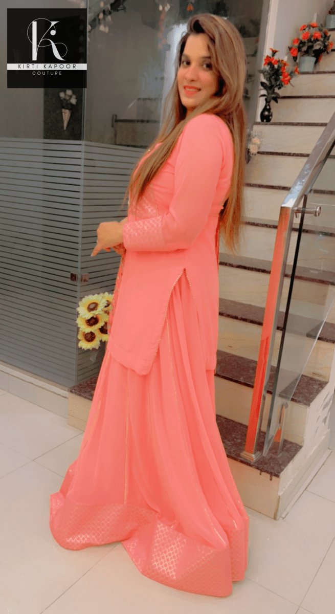 Baby Pink Skirt and Short Shirt by Kirti Kapoor Couture - Kirti Kapoor Couture