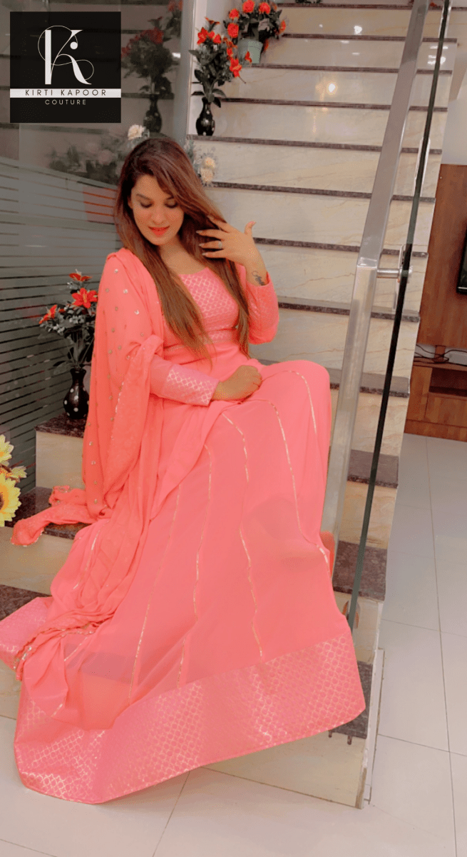Baby Pink Skirt and Short Shirt by Kirti Kapoor Couture - Kirti Kapoor Couture