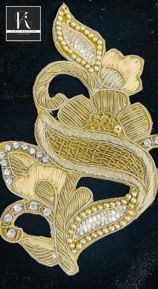 Beautiful Golden Patch With Flowers and Leaves - Kirti Kapoor Couture