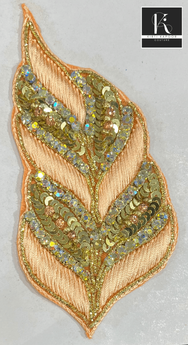 Big Leaf Design Patch For Suits (Cream) - Kirti Kapoor Couture