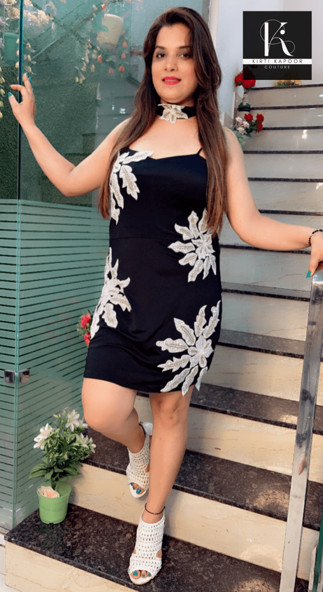 Black Hand - Embroidered Short Dress - Kirti Kapoor Couture