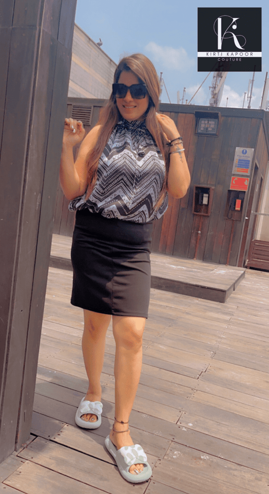 Black Skirt With Matching Top - Kirti Kapoor Couture