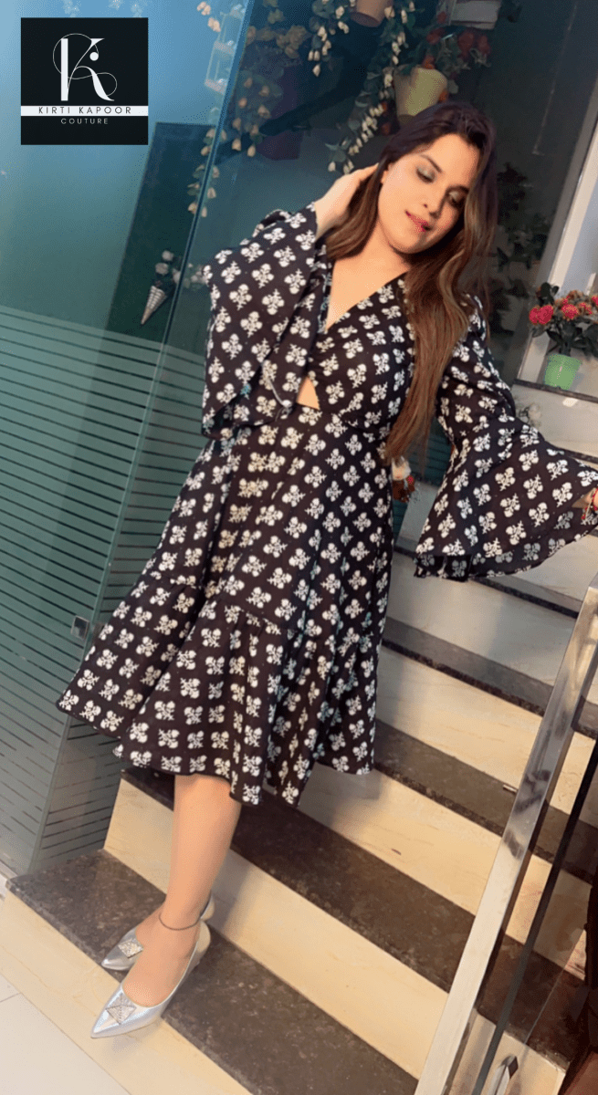 Black - White Printed Tunic - Kirti Kapoor Couture