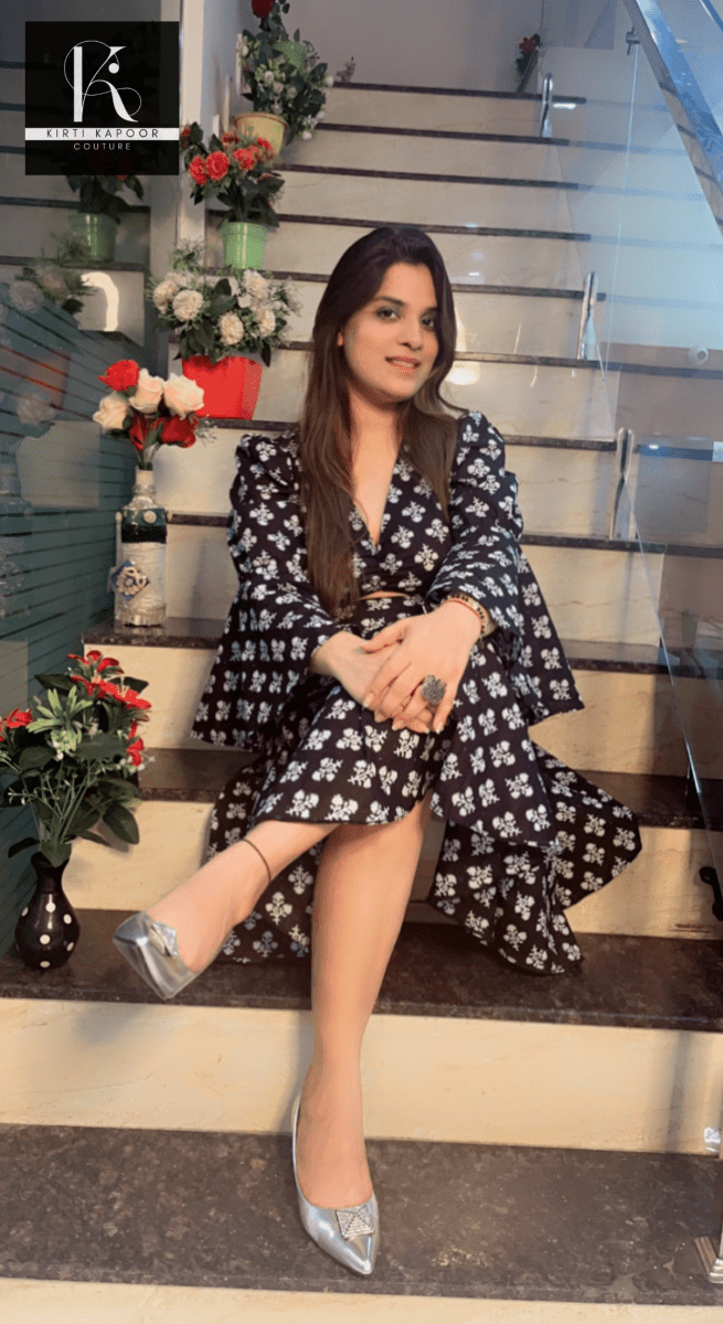 Black - White Printed Tunic - Kirti Kapoor Couture
