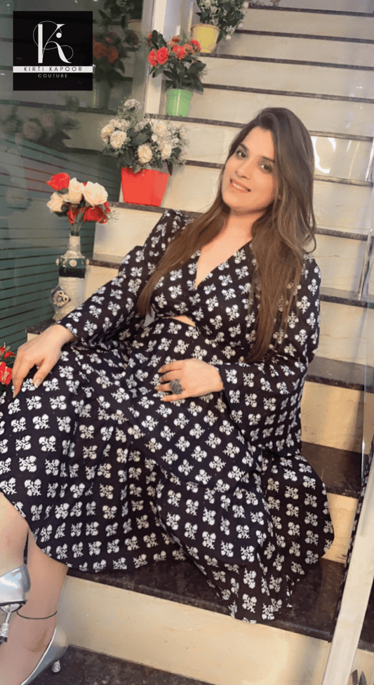 Black - White Printed Tunic - Kirti Kapoor Couture