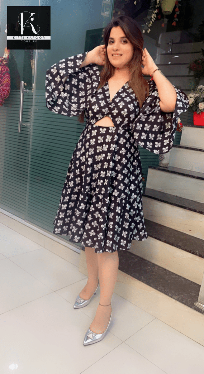 Black - White Printed Tunic - Kirti Kapoor Couture