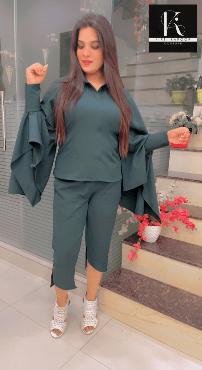 Bottle Green Co - ord Set by Kirti Kapoor - Kirti Kapoor Couture