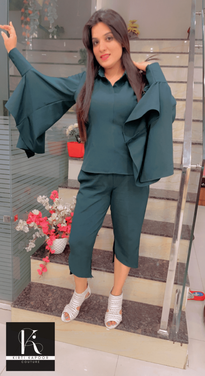Bottle Green Co - ord Set by Kirti Kapoor - Kirti Kapoor Couture