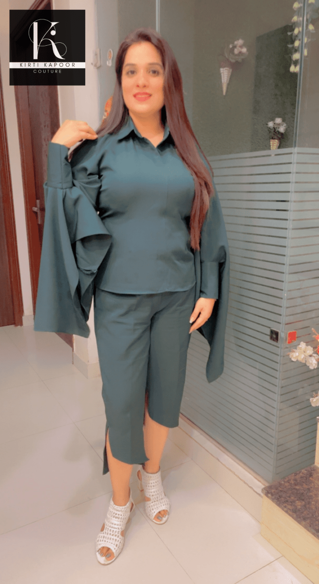 Bottle Green Co - ord Set by Kirti Kapoor - Kirti Kapoor Couture