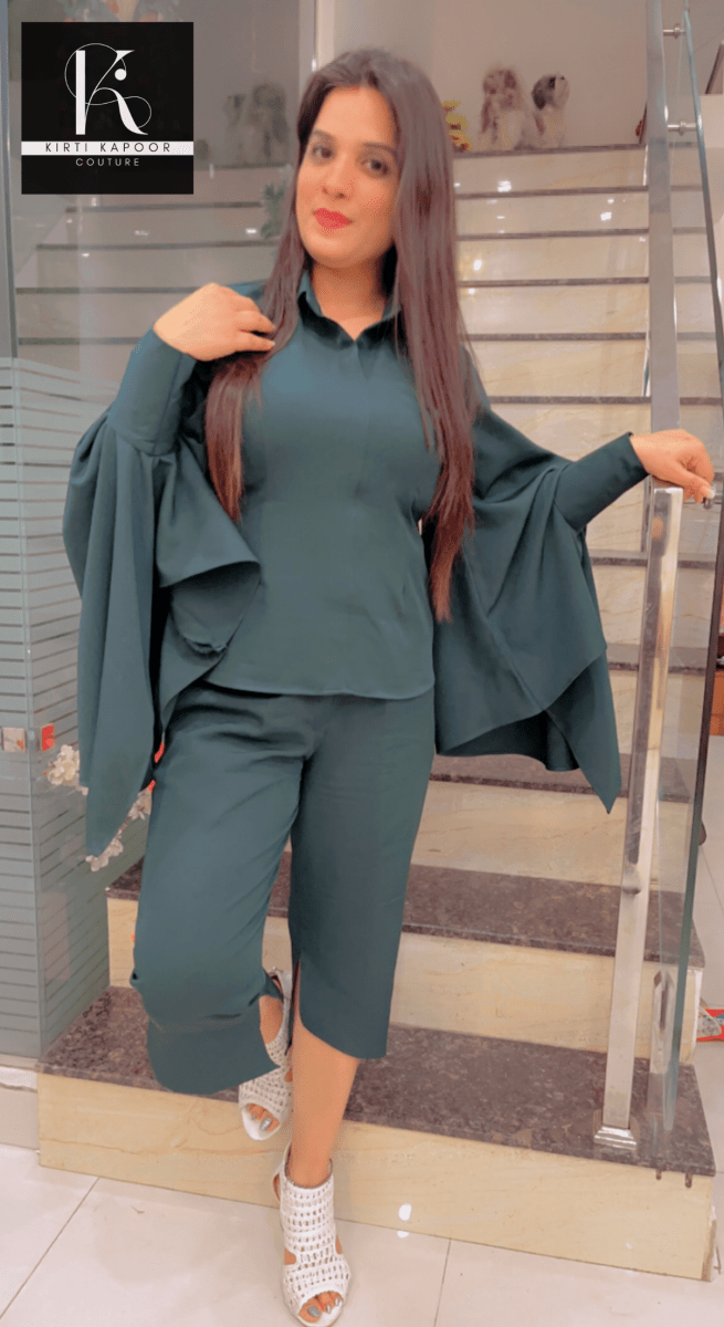 Bottle Green Co - ord Set by Kirti Kapoor - Kirti Kapoor Couture