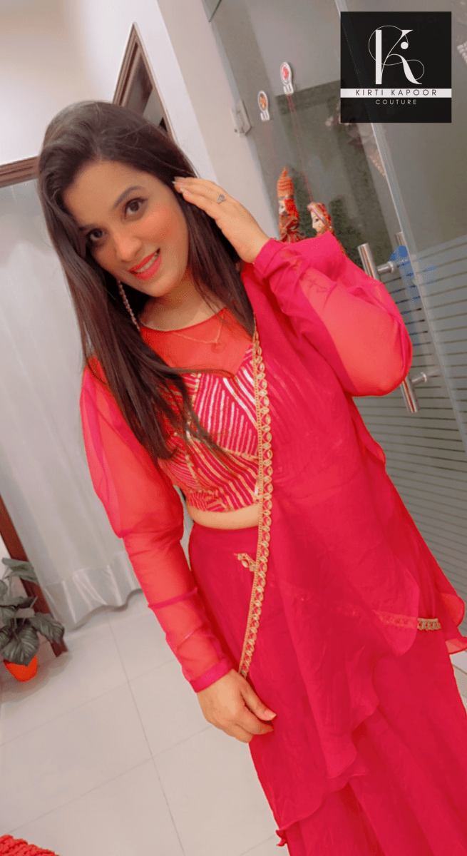 Bright Red Saree With Gold Highlights - Wedding Collection - Kirti Kapoor Couture