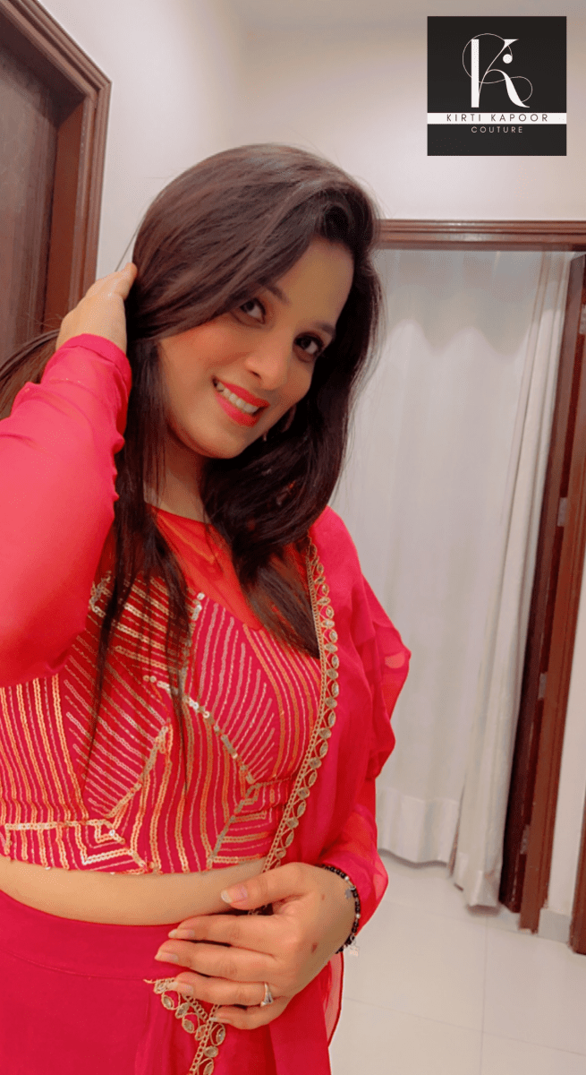 Bright Red Saree With Gold Highlights - Wedding Collection - Kirti Kapoor Couture