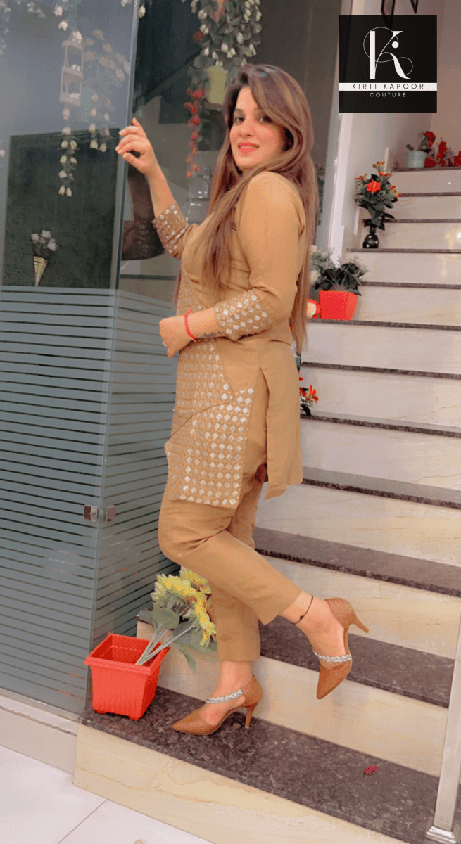 Brown Embroidered Co - ord Set - Kirti Kapoor Couture