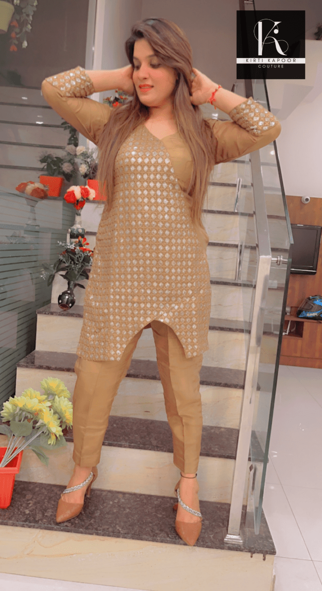 Brown Embroidered Co - ord Set - Kirti Kapoor Couture