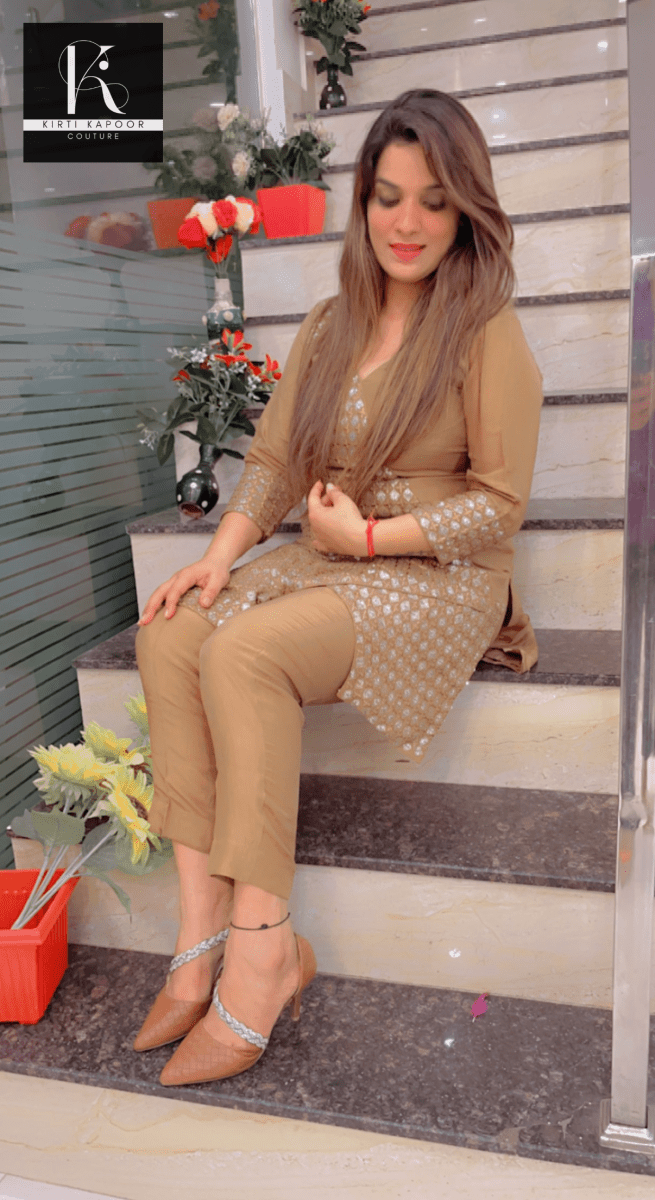 Brown Embroidered Co - ord Set - Kirti Kapoor Couture