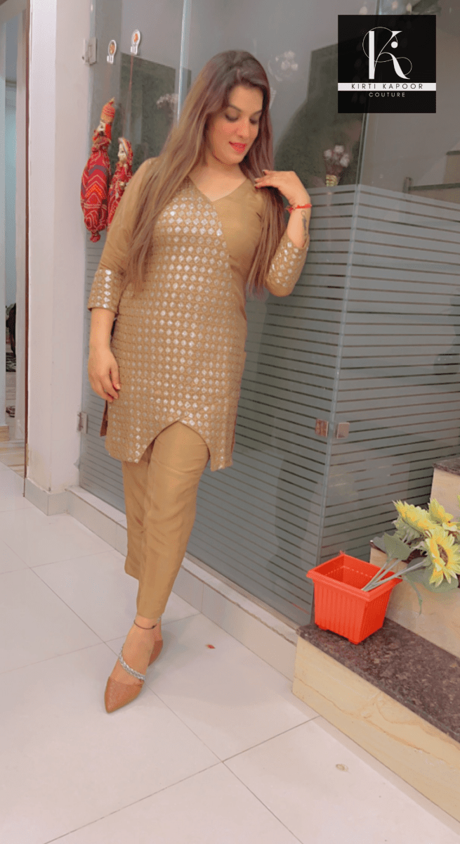 Brown Embroidered Co - ord Set - Kirti Kapoor Couture