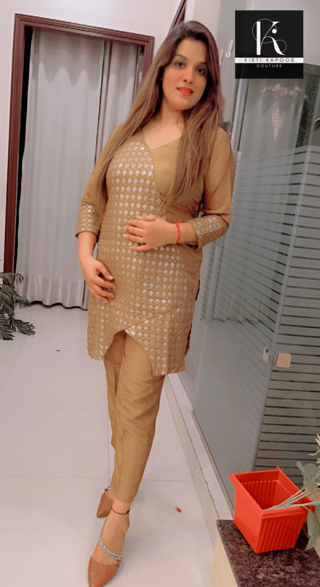 Brown Embroidered Co - ord Set - Kirti Kapoor Couture