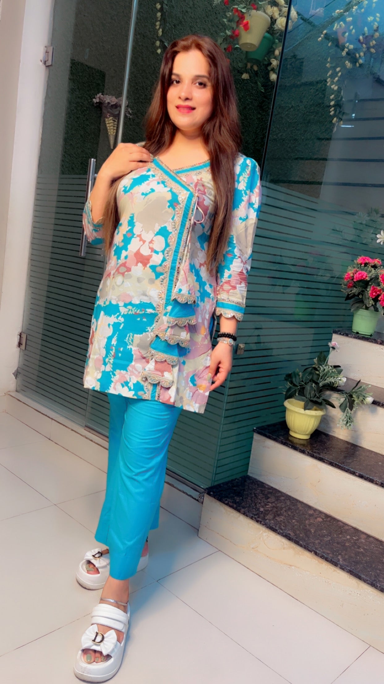 Cotton Angrakha Style Co - Ord Set - Kirti Kapoor Couture