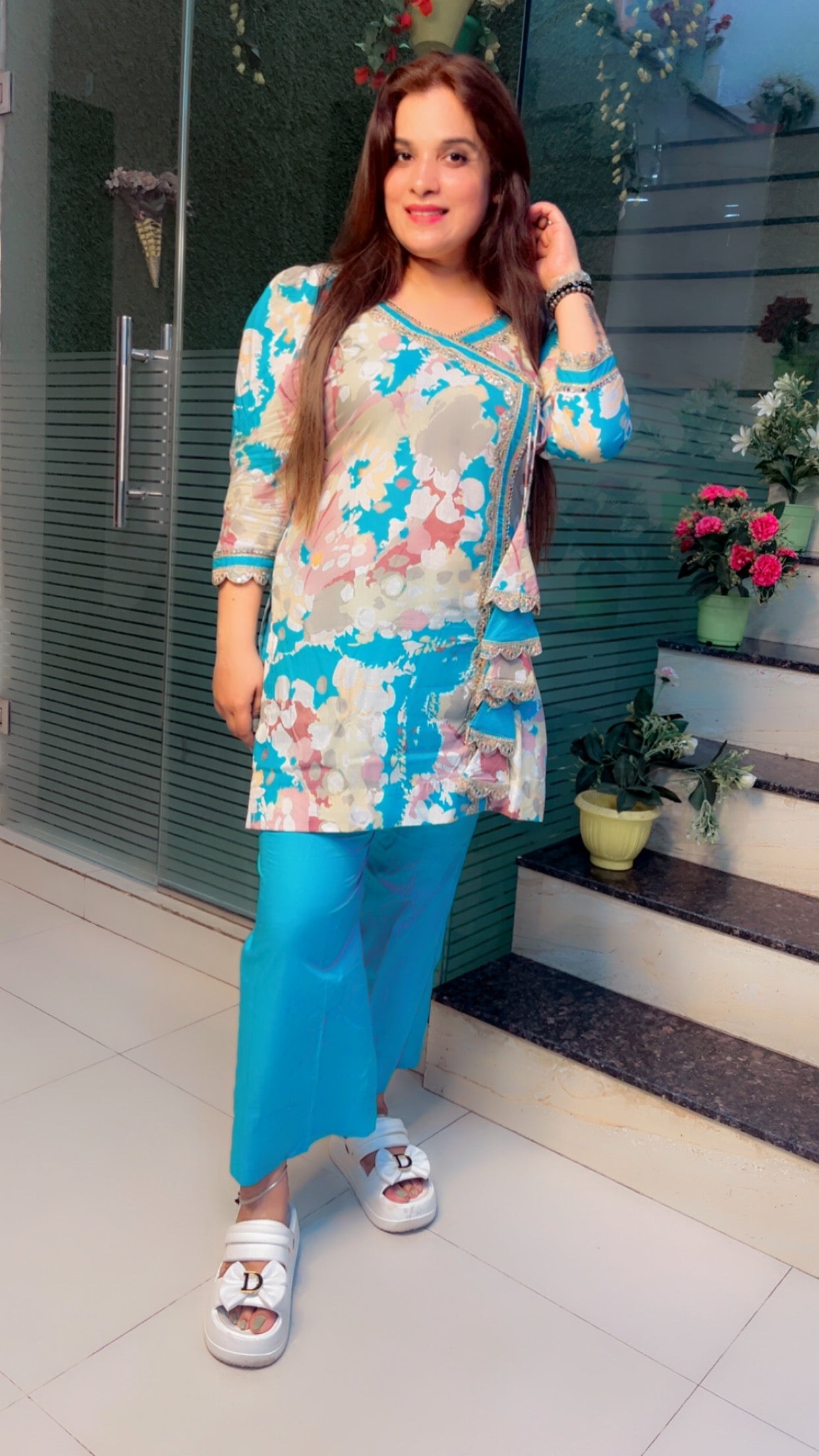 Cotton Angrakha Style Co - Ord Set - Kirti Kapoor Couture