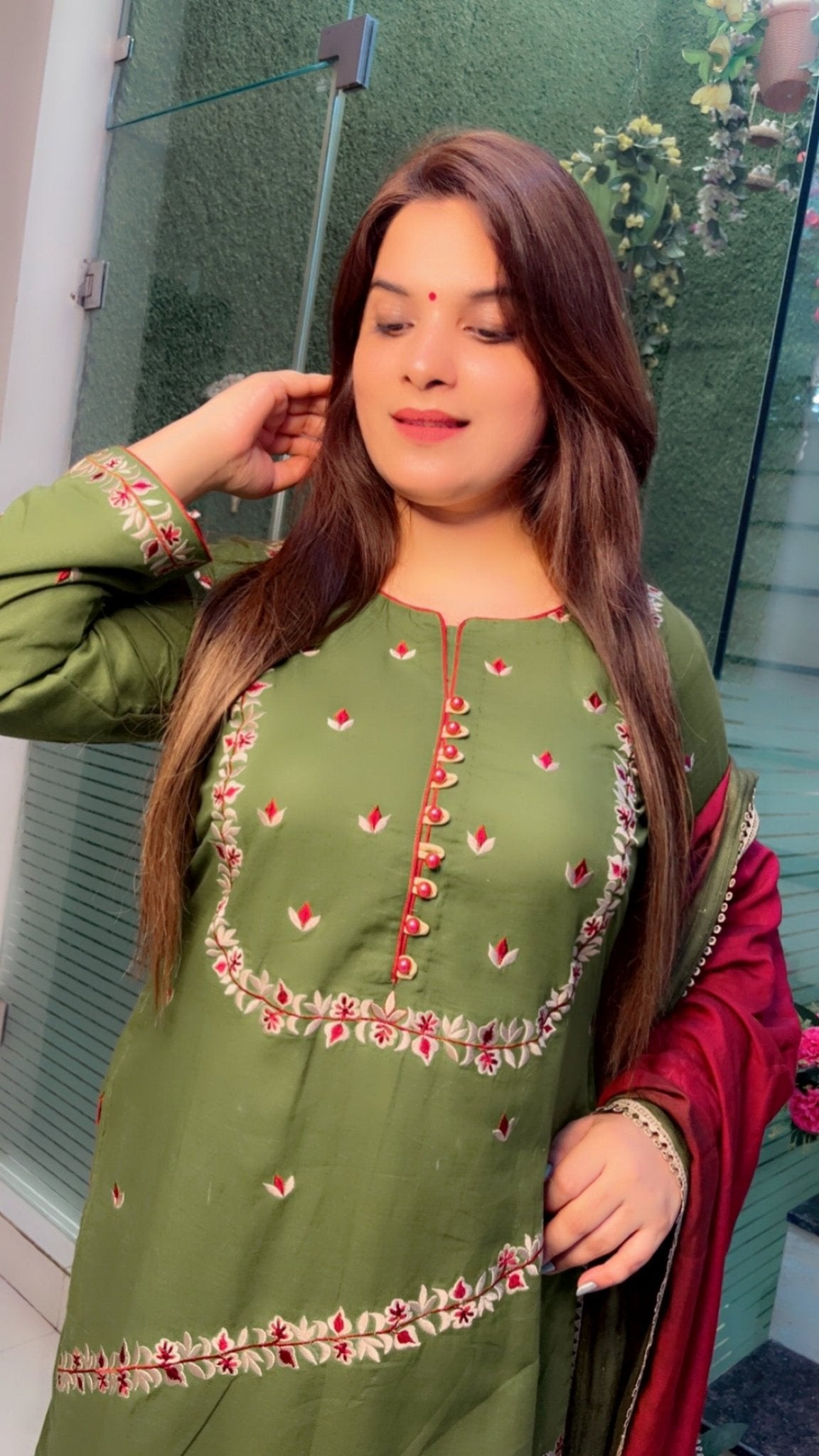Cotton Linen Embroidered Suit - Kirti Kapoor Couture