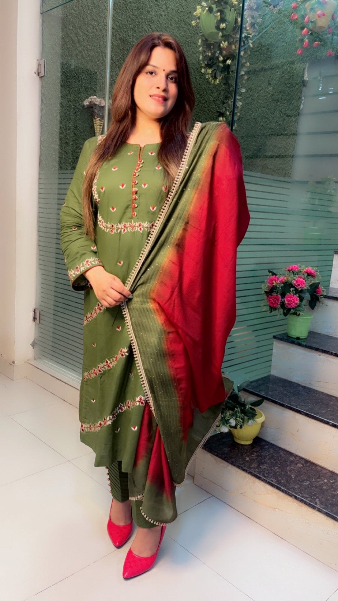 Cotton Linen Embroidered Suit - Kirti Kapoor Couture