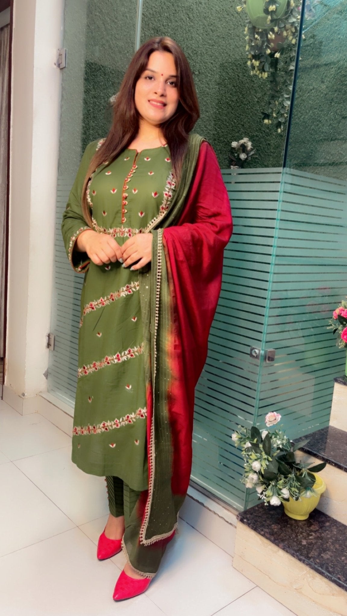 Cotton Linen Embroidered Suit - Kirti Kapoor Couture