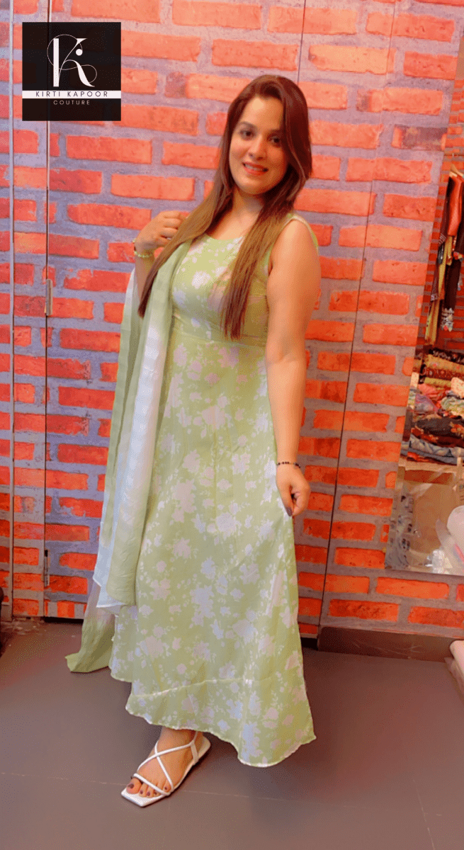 Cotton Printed Frock Suit with Duo - Coloured Dupatta - Kirti Kapoor Couture