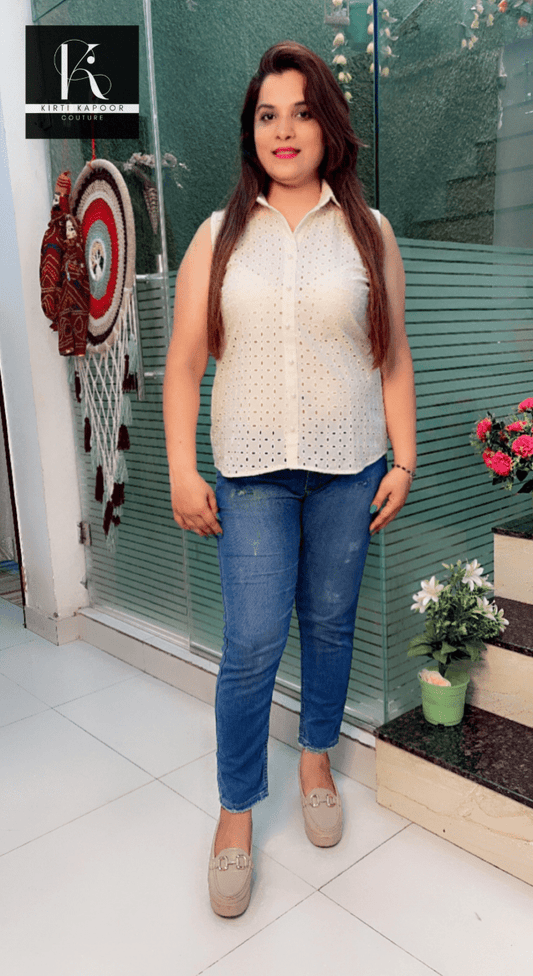 Cream Colour Chicken Top - Kirti Kapoor Couture