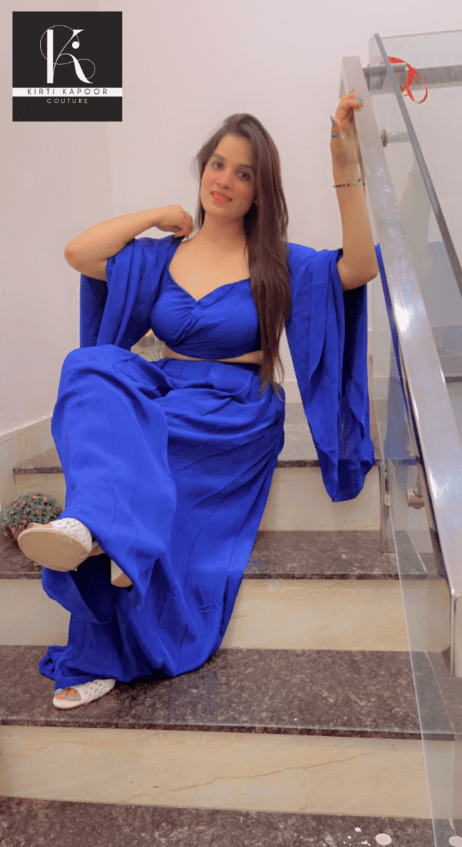 Crop Top With Box Plate Plazo - Kirti Kapoor Couture