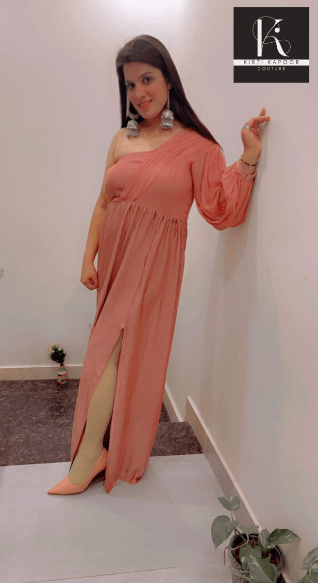 Crushed Fabric Maxi Dress by Kirti Kapoor - Kirti Kapoor Couture