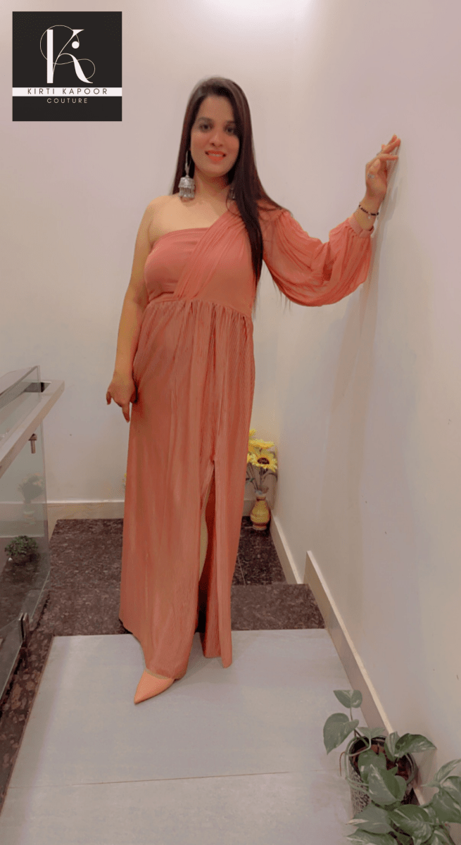 Crushed Fabric Maxi Dress by Kirti Kapoor - Kirti Kapoor Couture