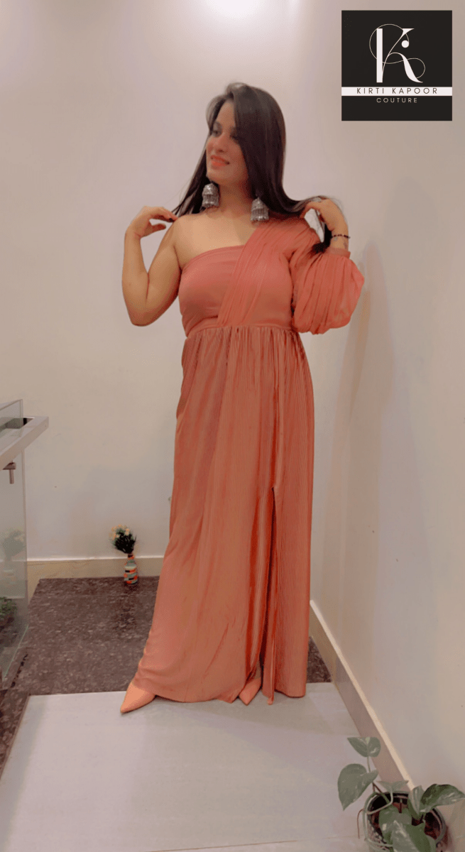 Crushed Fabric Maxi Dress by Kirti Kapoor - Kirti Kapoor Couture