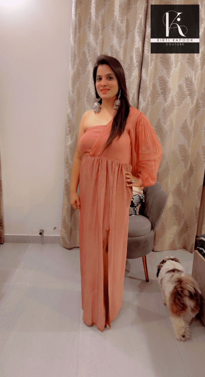 Crushed Fabric Maxi Dress by Kirti Kapoor - Kirti Kapoor Couture