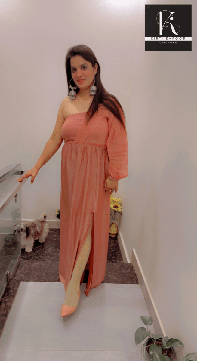 Crushed Fabric Maxi Dress by Kirti Kapoor - Kirti Kapoor Couture